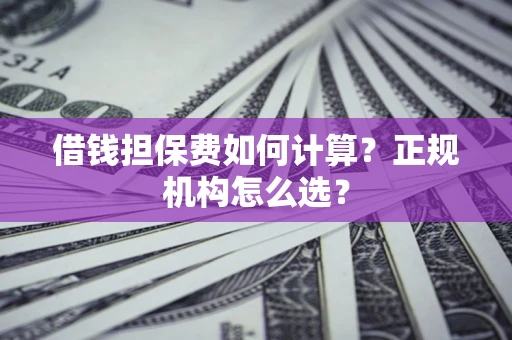 北京借钱担保费如何计算？正规机构怎么选？